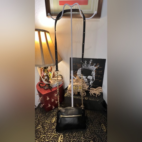 Betsy Johnson Black Crossbody Clutch Bag with Colorful Floral Embroidery - Picture 2 of 12